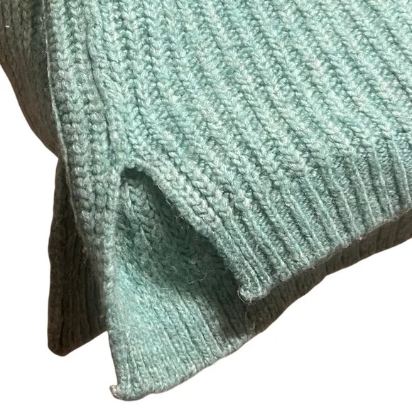 Free People slouchy sweater Knitted Blue Bell V Neck Pullover medium oversized - Picture 14 of 16